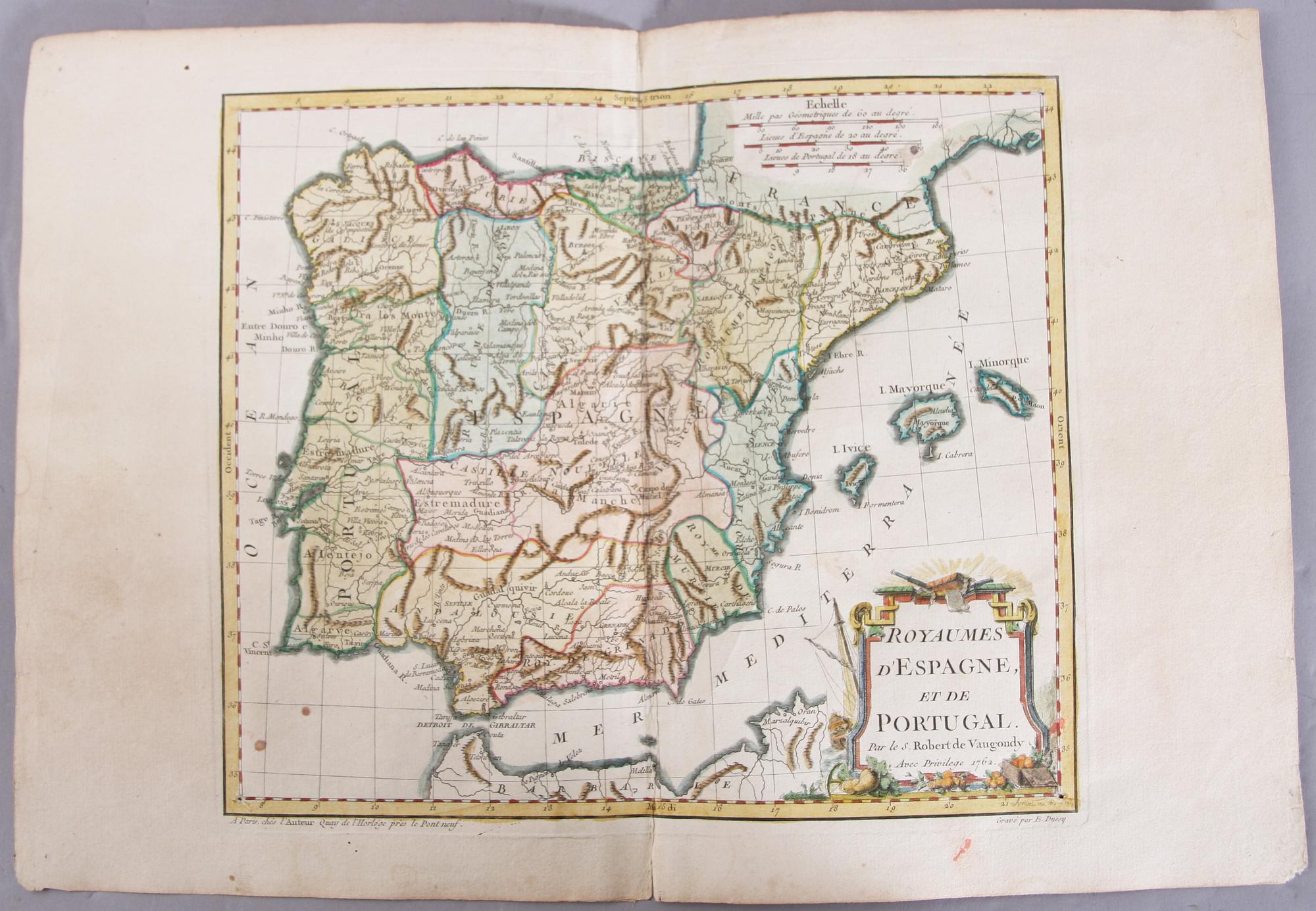 KARTA, Robert de Vaugondy, 1762.