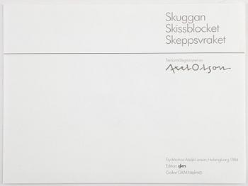 Axel Olson, mapp med tre torrnålsetsningar, 1984, signerade 9/100.