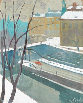 4. Hjalmar Grahn, View towards Riddarholmen in winter, Stockholm.