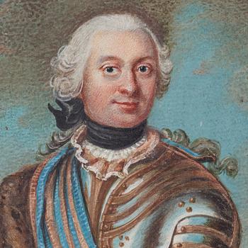 Niclas Lafrensen d.ä. Attributed to, Portrait of a nobleman in armour.