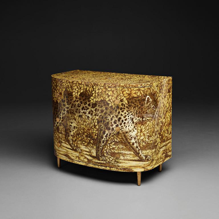 Piero Fornasetti, byrå, "Leopardo", Ateliers Fornasetti,  Milano, 1950-60-tal.