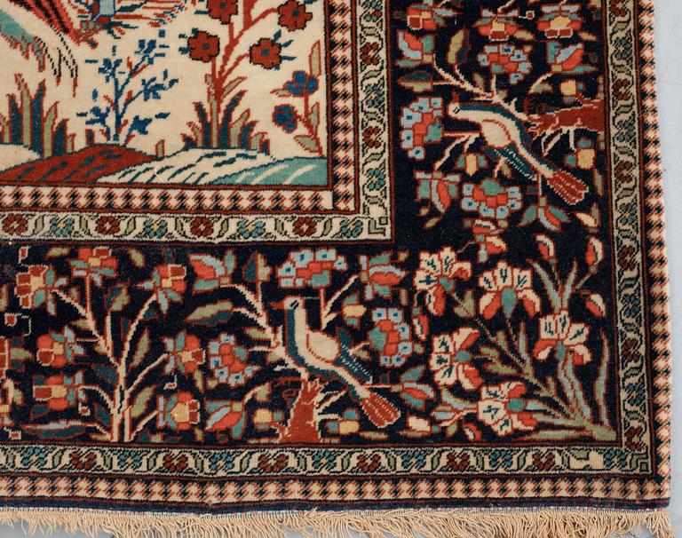 ANTIQUE/SEMI-ANTIQUE KASHAN SO CALLED MOTACHEM. 205,5 x 135 cm.
