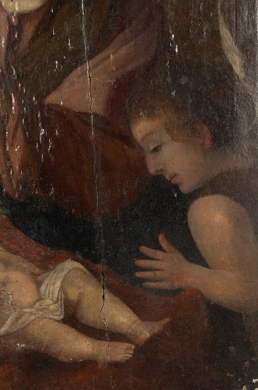 Italiensk skola, 1600-tal, Madonnan med barnet och Johannes Döparen.