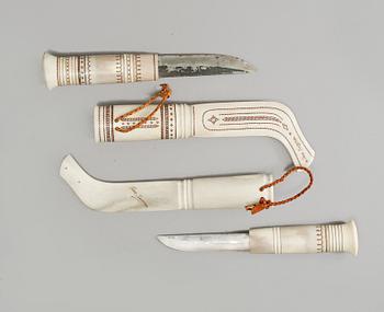 SAMEKNIVAR, 2 st, Tore Sunna, signerade, 1900-talets andra hälft.