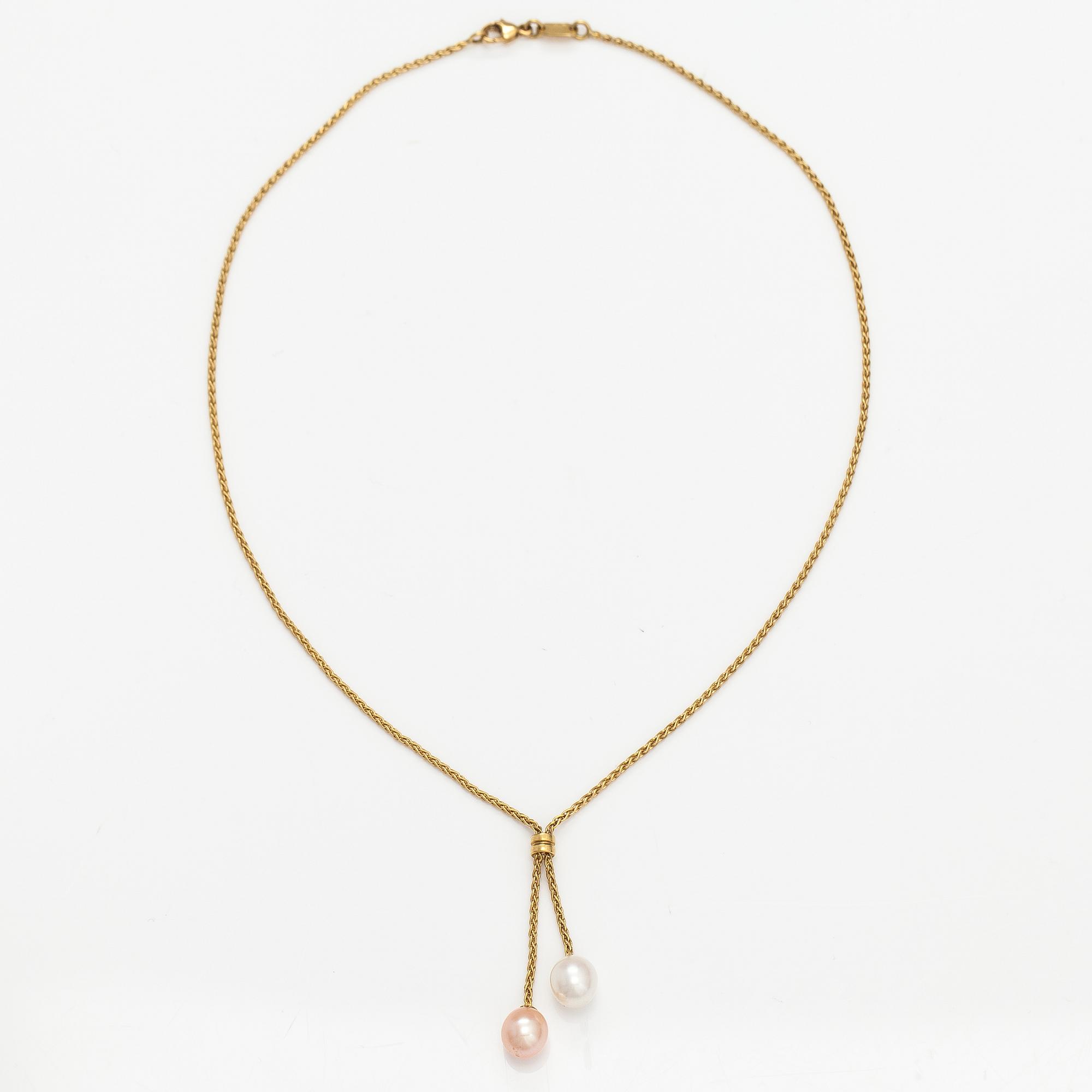 Halsband, 18K guld, odlade pärlor. Le-Gi, Italien.