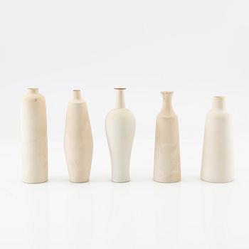 Gunnar Nylund, vases 5 pcs. Nymölle, 1950s/60s, Denmark.