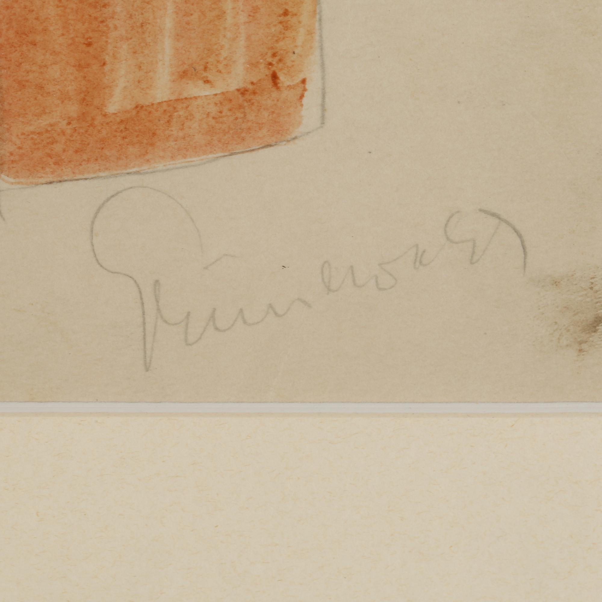 ISAAC GRÜNEWALD, blandteknik, signerad.