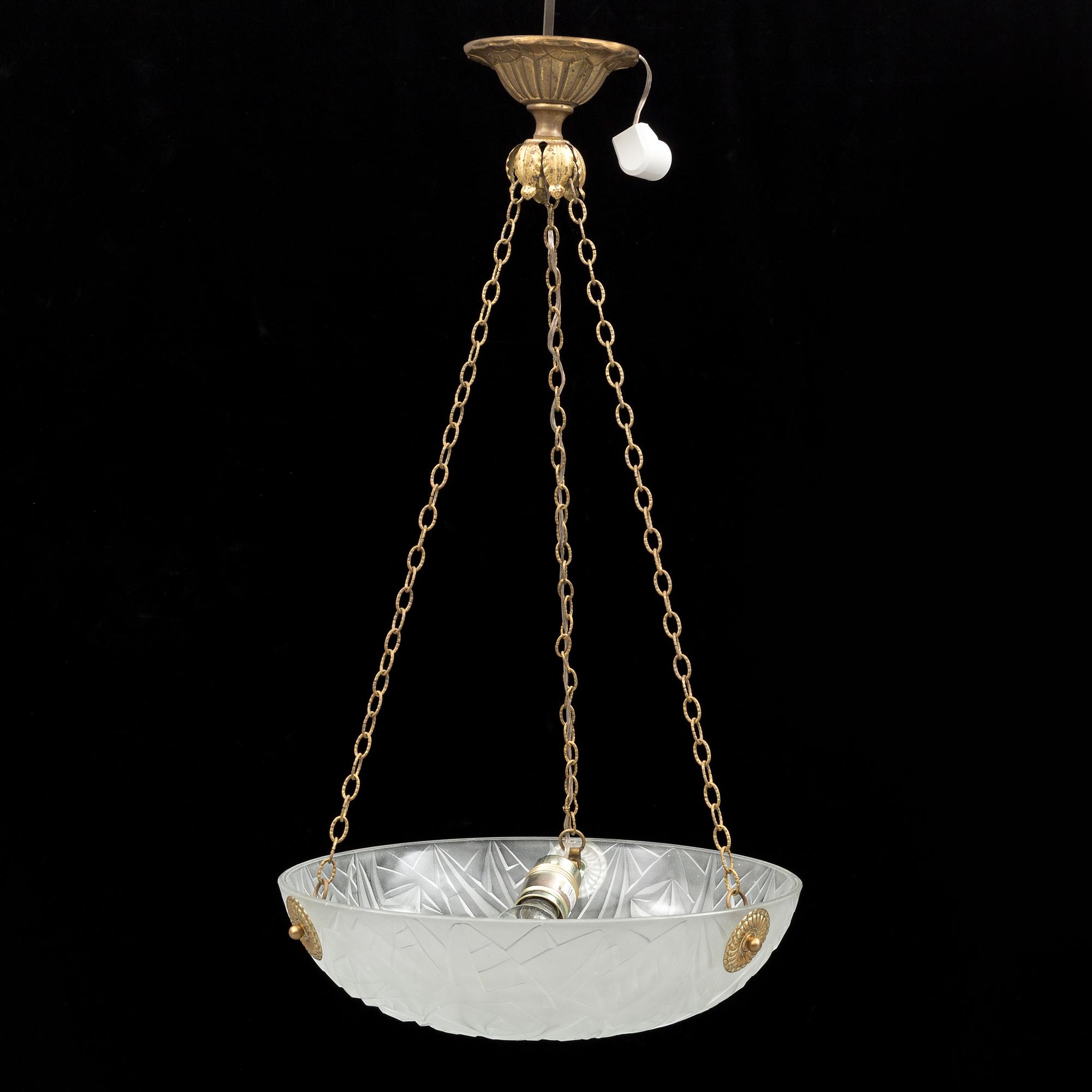 An early 20th century jugend ceiling light.