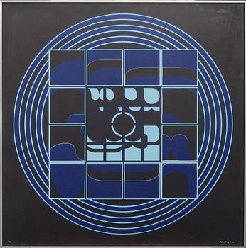 BECK & JUNG, 2 st. (HOLGER BÄCKSTRÖM & BO LJUNGBERG),  färgserigrafi, signerade o numrerade, daterade 1974.