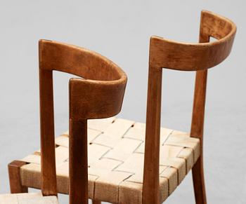 A pair of Bruno Mathsson stained birch chairs, Karl Mathsson, Värnamo ca 1931.