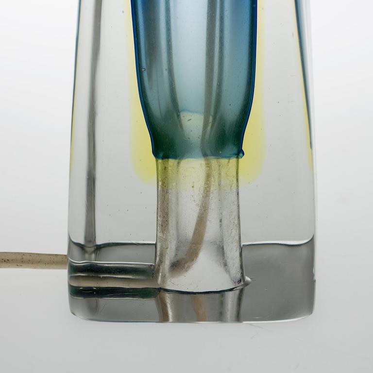 BORDSLAMPOR, ett par, glas, sannolikt Italien, 1950-tal. Etikettmärkta Arte Nuova World Fair Murano Bruxelles 1958.