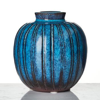 Wilhelm Kåge, Two Farsta stoneware vases, Gustavsberg Studio, 1948 and 1950.