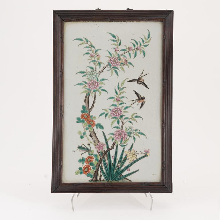 A Chinese porcelain plaque, 19th century.