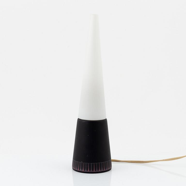 Hans-Agne Jakobsson, a glass and wooden table light, Markaryd, 1950/60-tal.