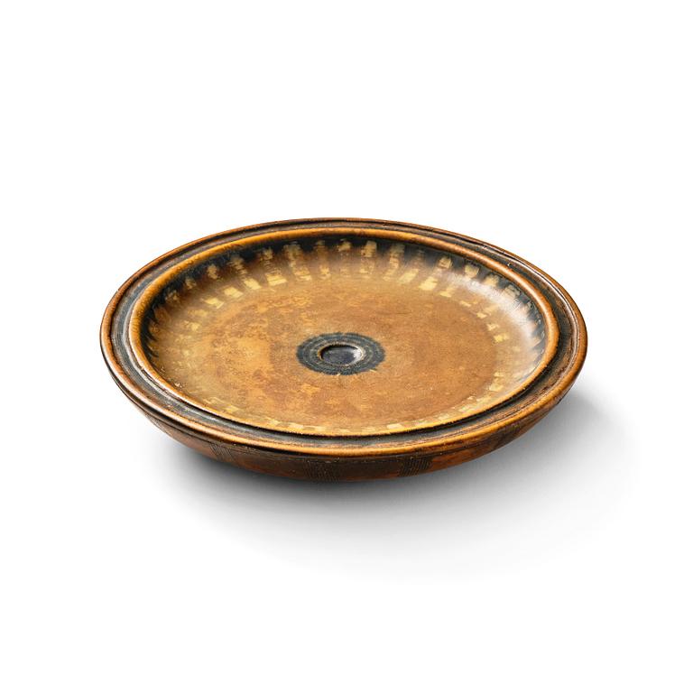 Wilhelm Kåge, a "Farsta" stoneware footed bowl, Gustavsberg studio, Sweden 1954.