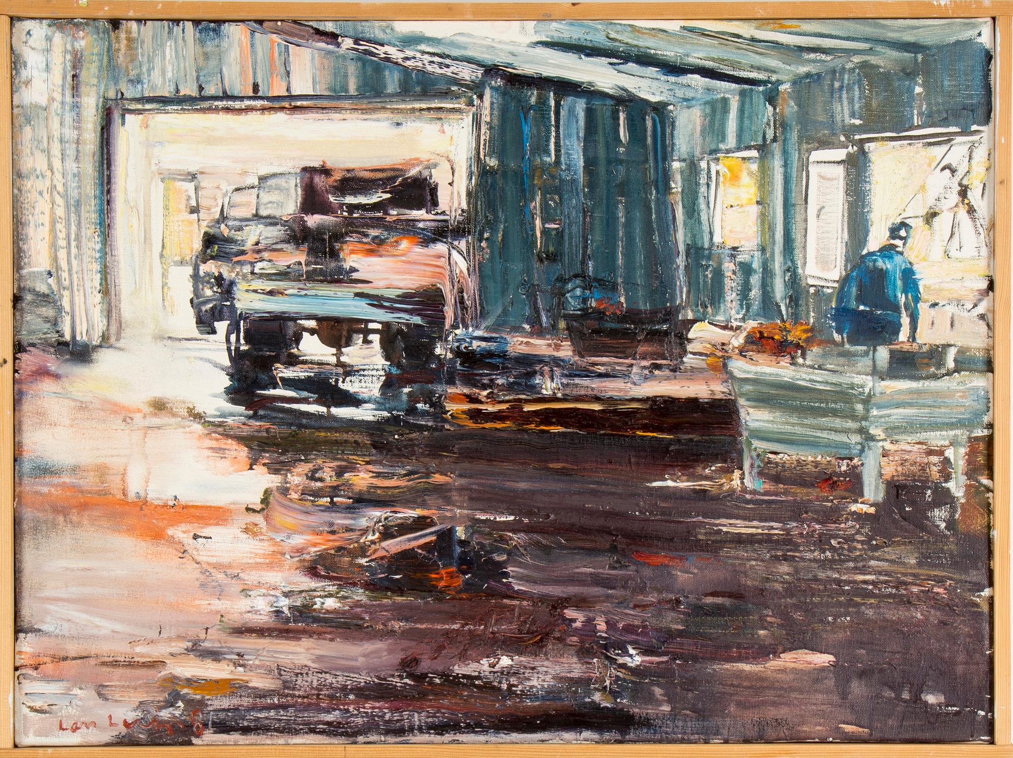 LARS LERIN, "Fiskebruk, Henningsvaer", olja på duk, signerad och daterad -81.