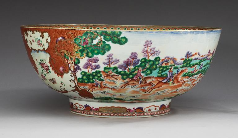 BÅLSKÅL, kompaniporslin. Qing dynastin, Qianlong (1736-95).