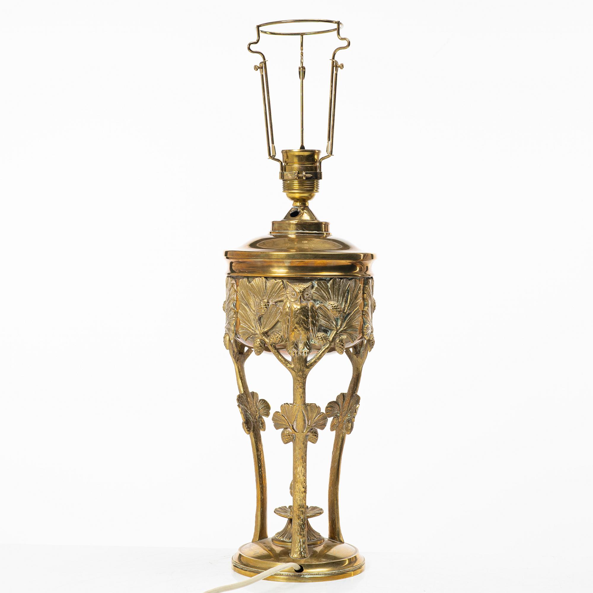 Table lamp, Jugend, Skultuna, around the year 1900.