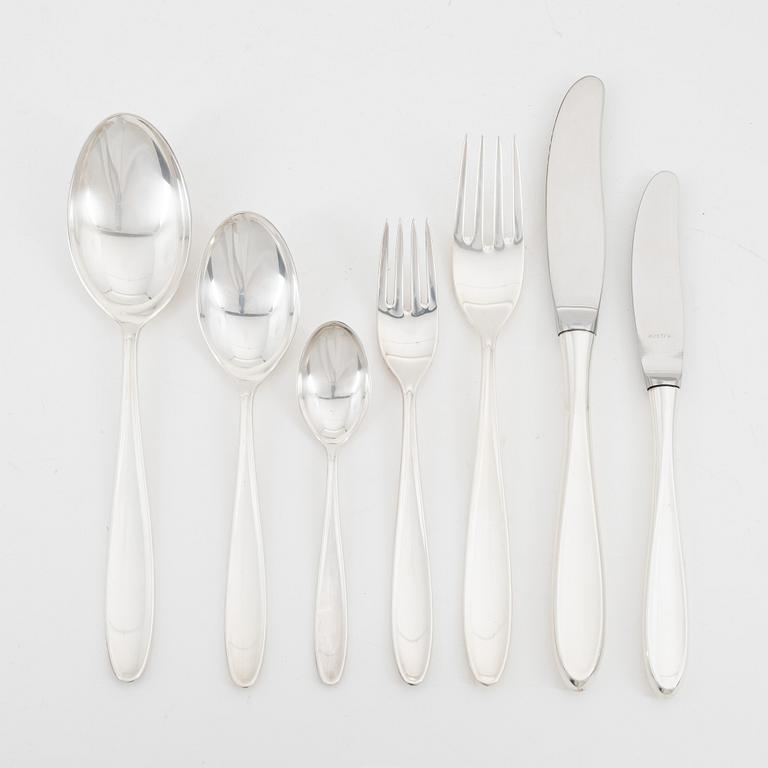 A 84 piece silver cutlery set, Thorvald Marthinsen Sølvvarefabrik, Norway, 20th century.