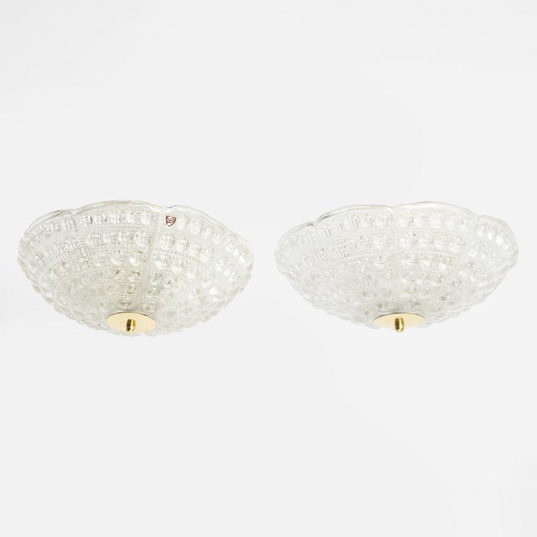 Carl Fagerlund, A pair of ceiling lamps, Orrefors.