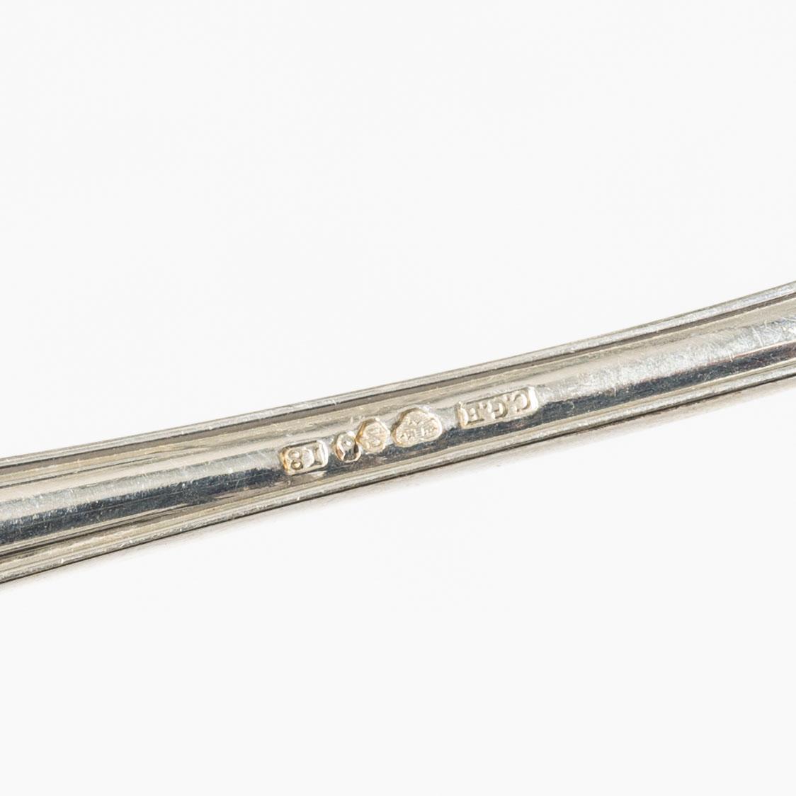 A set of twelve Swedish silver cutlery parts, model 'Hallbergs Chippendale', marks of CG Hallberg, Stockholm 1927-1936.