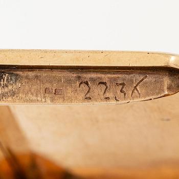 Box, 14K gold, possibly France.