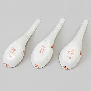 Three chinese ladles, late Qing dynasty, circa 1900.