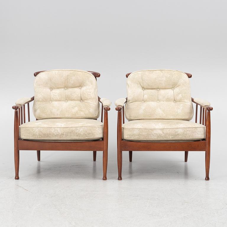 Kerstin Hörlin-Holmquist, fåtöljer, ett par, "Skrindan" för OPE-möbler 1900-talets senare del.