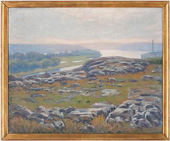 ARON GERLE, olja på pannå. Signerad.