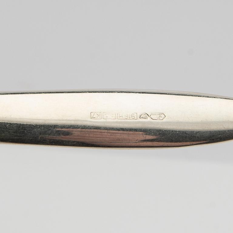 Tapio Wirkkala,  skedar 12 st silver "Tapio", 1963 Kultakeskus, Tavastehus Finland.