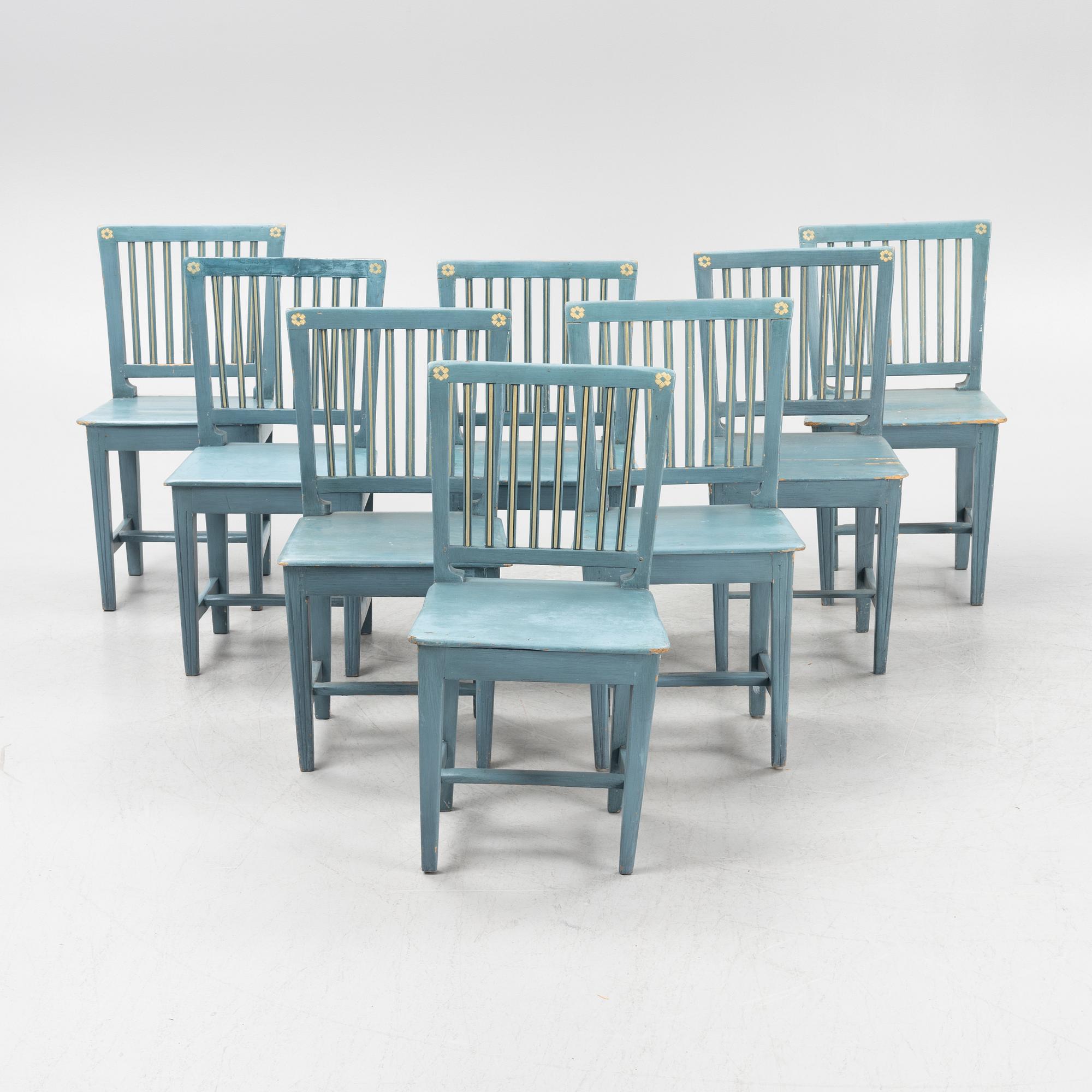 A set of eight painted chairs, 18th/19th Century.
