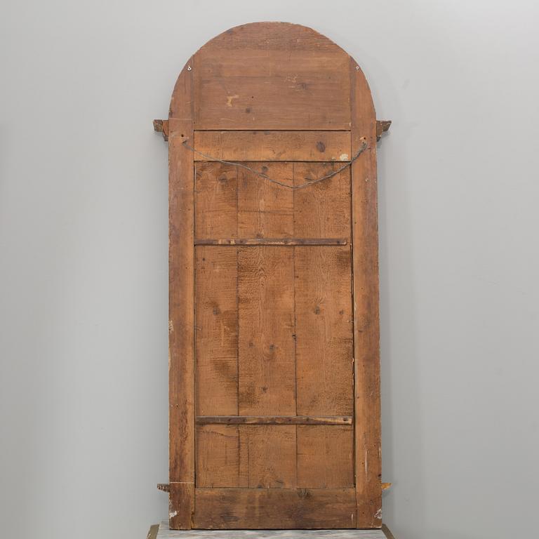 A EMPIRE CONSOLE TABLE AND MIRROR, FIRST HALF OF 19TH CENTURY.