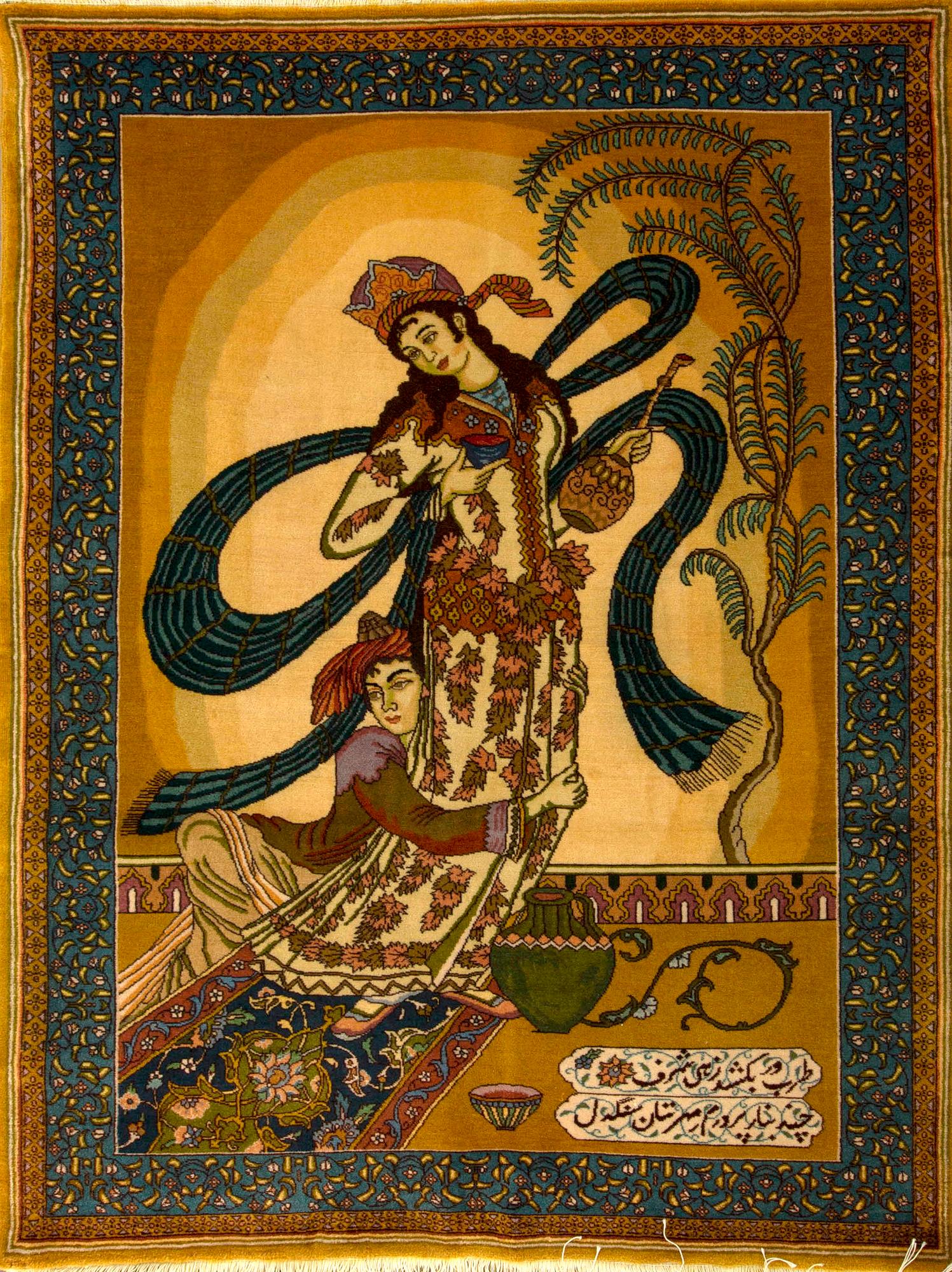 MATTA Täbriz old figural ca 142 x 101 cm.