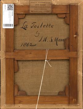 JOSHUA HARGRAVE SAMS MANN, oil on canvas signed and dated 1862.