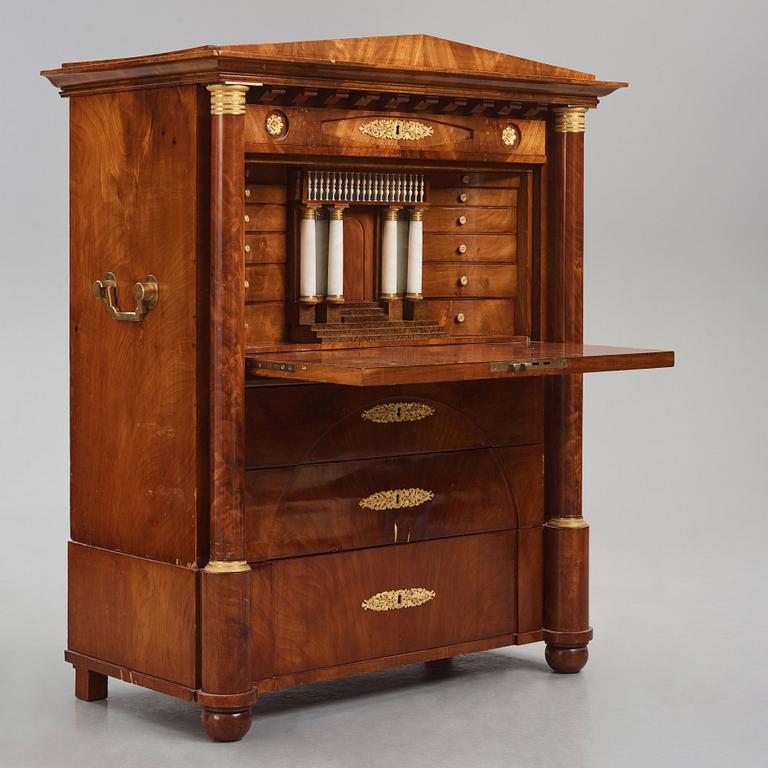 Lars Petter Forssblad's Masterpiece, A mahogany and ormolu-mounted secretaire, Stockholm 1832.