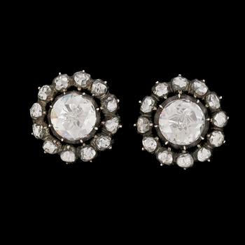 119. A pair of old cut diamond earrings.