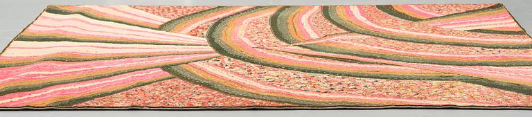 Matta/Väggtextil, a "Hooked rug", ca 180 x 237-239  cm, Nordamerika ca 1920.