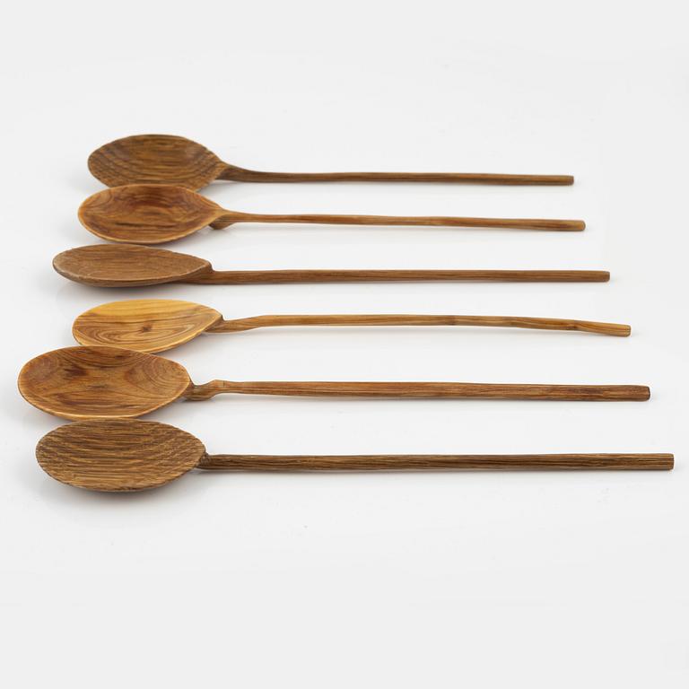 Magnus Ek, a set of six wood spoons for Oaxen Krog.