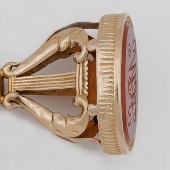 PETSCHAFT MED CHATELAINE, guld, bla 18K, bla Hugo Strömdahl, Stockholm, 1936.