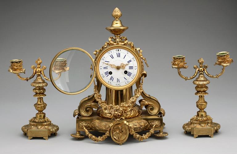 BORDSGARNITYR, 3 delar, Louis Seize stil, Frankrike, omk 1900.