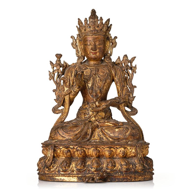 Bodhisattva, kallförgylld brons. Mingdynastin, 1400-talets mitt.