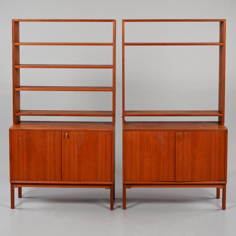 SIDEBOARDS, ett par, BOKHYLLEUPPSATSER, ett par, Sverige, 1950/1960-tal.