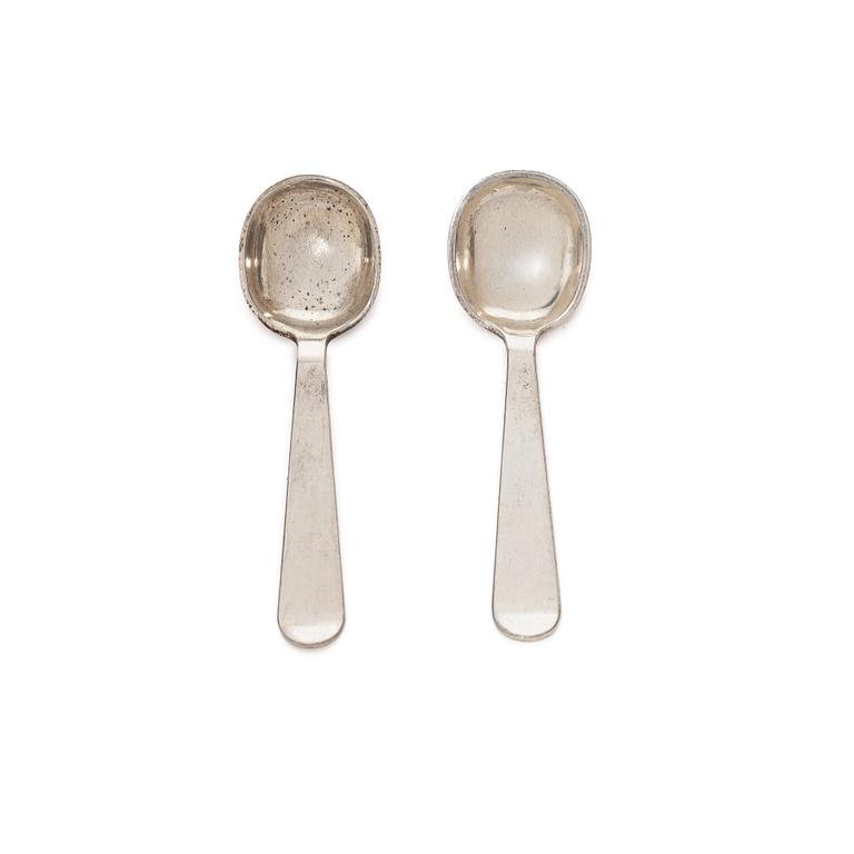 Wiwen Nilsson, Salt spoons, a pair, silver, Anders Nilsson, Lund 1948.