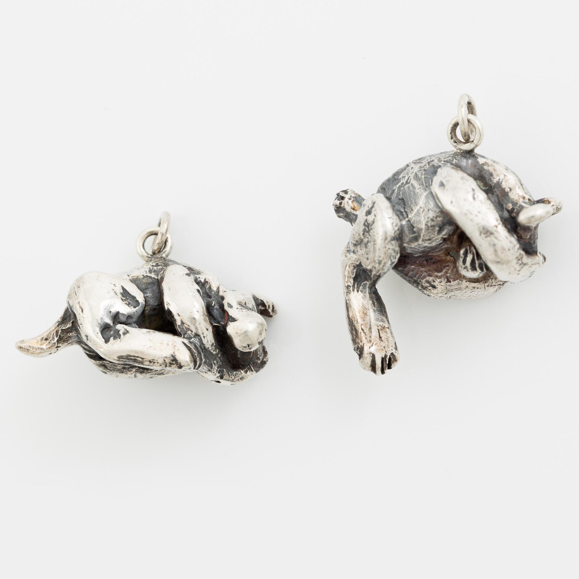 PA Lundahl-Terrs, figurines/pendants, eleven pieces, silver, in the form of animals.