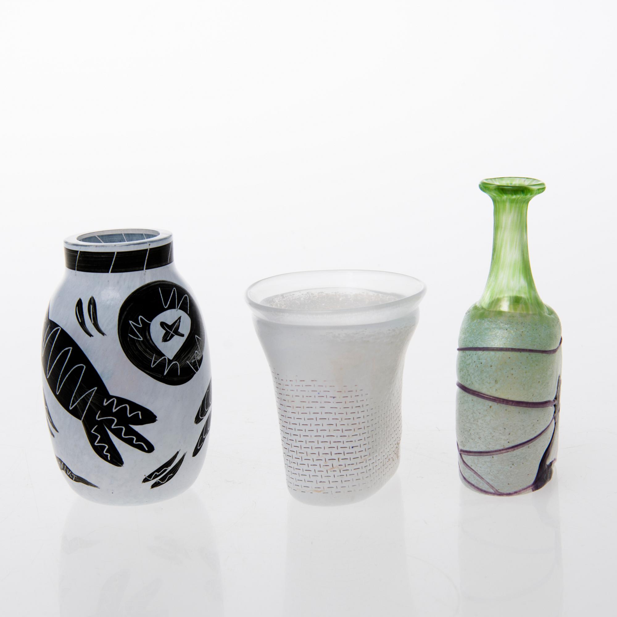 KOSTA BODA, PARTI DIVERSE GLAS, 5 delar, glas, Kosta Boda Sverige, 1900-talets slut.