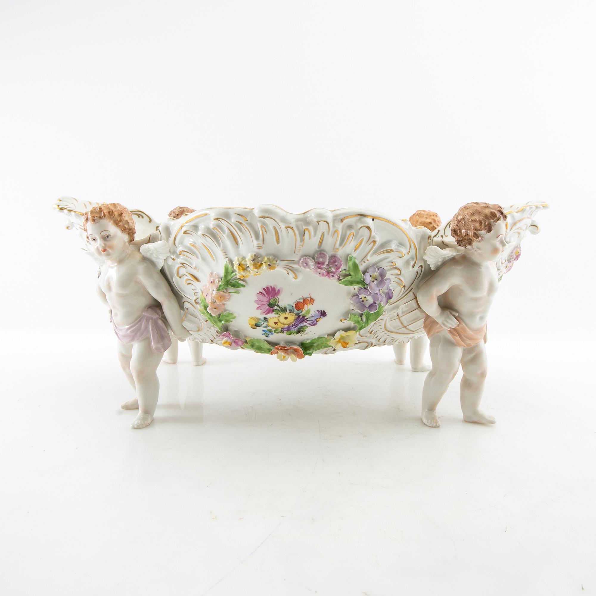 Cup on foot Rococo style Dresden first half of the 20th century porcelain.