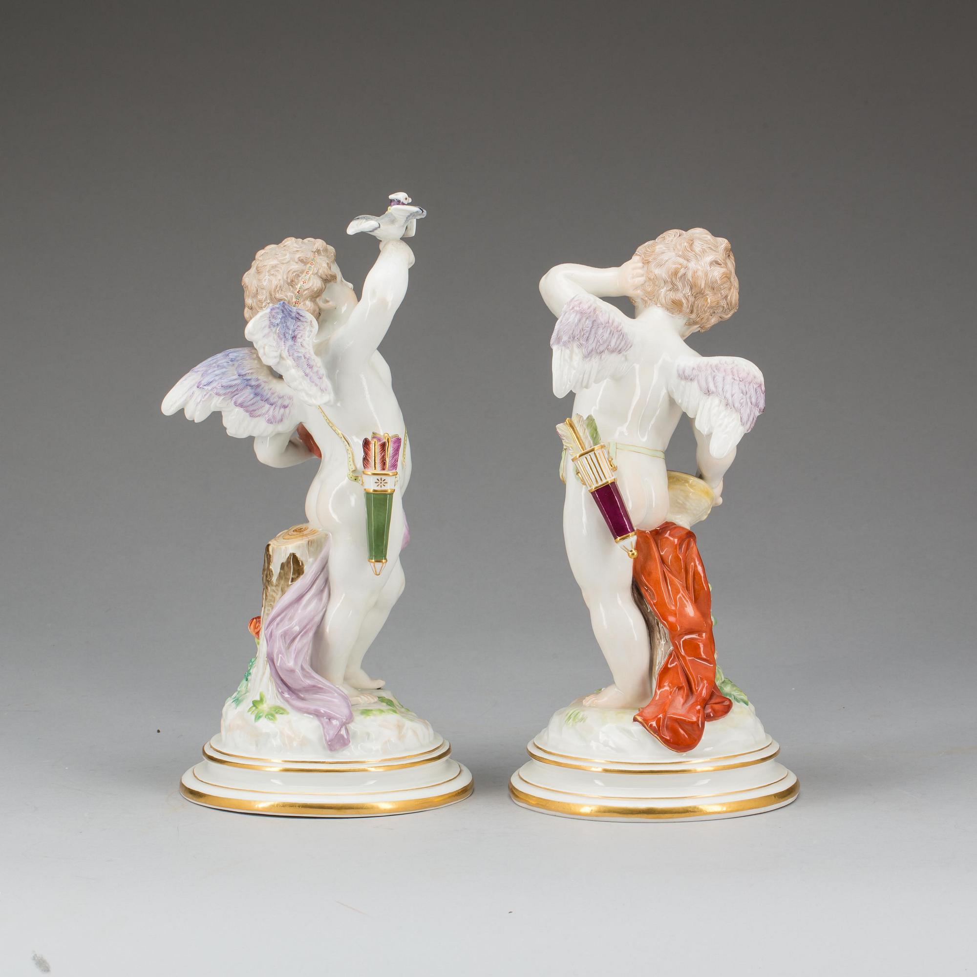 FIGURINER, porslin, ett par. Meissen.