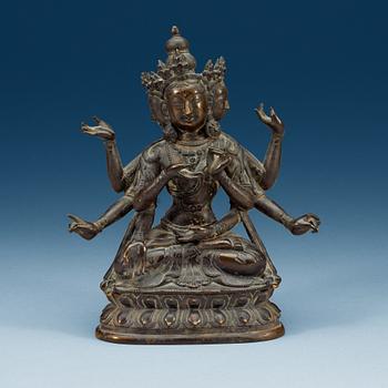 1527. A bronze figure of a deity, presumably Ushnishavijaya, Qing dynasty, 19th Century.