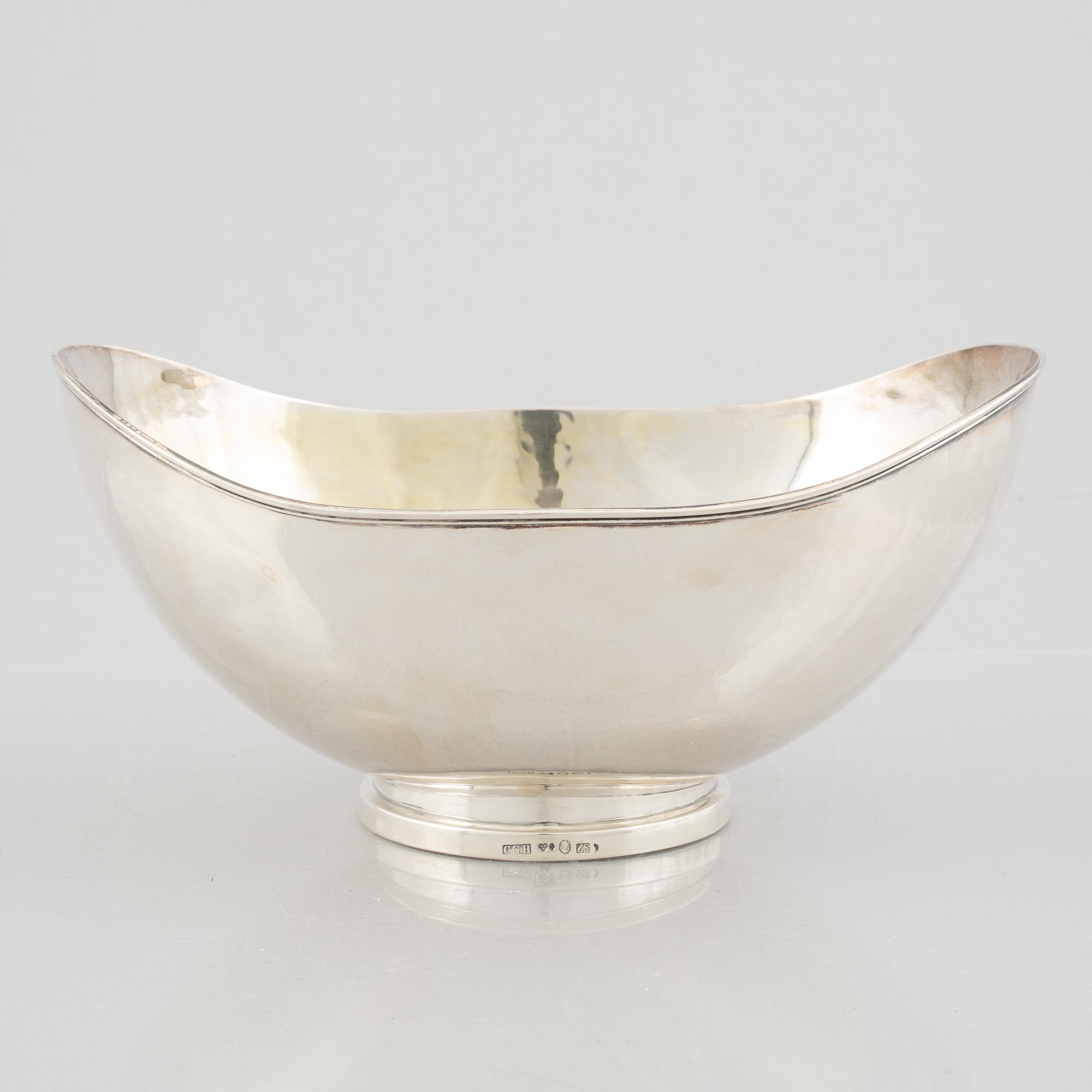 A silver bowl by C.G.Hallberg, Stockholm, Sweden, 1950.