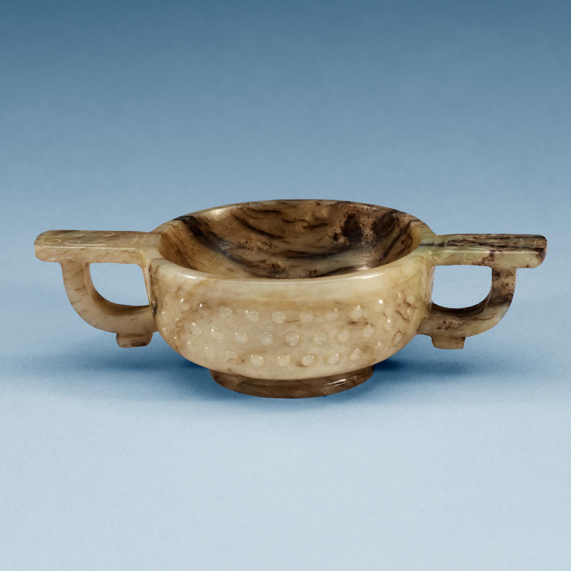 A nephrite libation cup, Qing dynasty (1644-1912).
